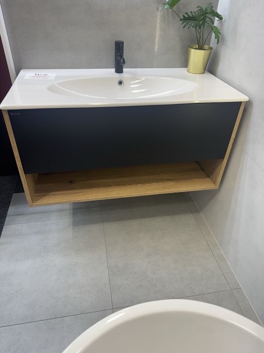 zestaw łazienkowy widax libero 100+szafka split blackmat+bateriaOltens