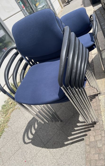 Krzesła biurowe chrome p.navy 8 sztuk