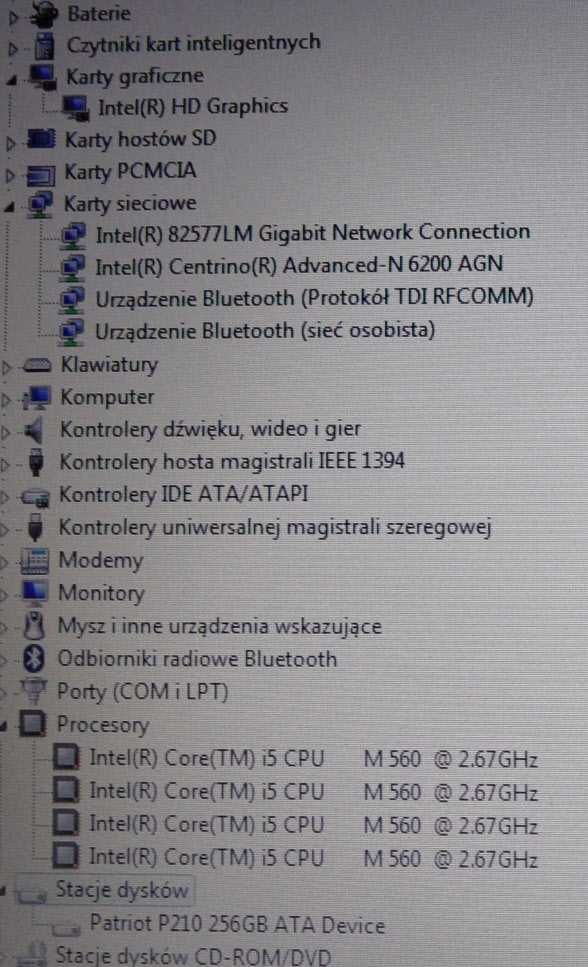 Laptop HP Elitebook 8440p i5 , 8Gb ram , SSD 256 Gb