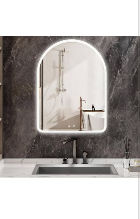 Lustro łazienkowe LED 80x60 z oświetleniem, antypara, 3 kolory