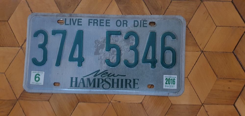 New Hampshire tablica rejestracyjna USA oryginal
