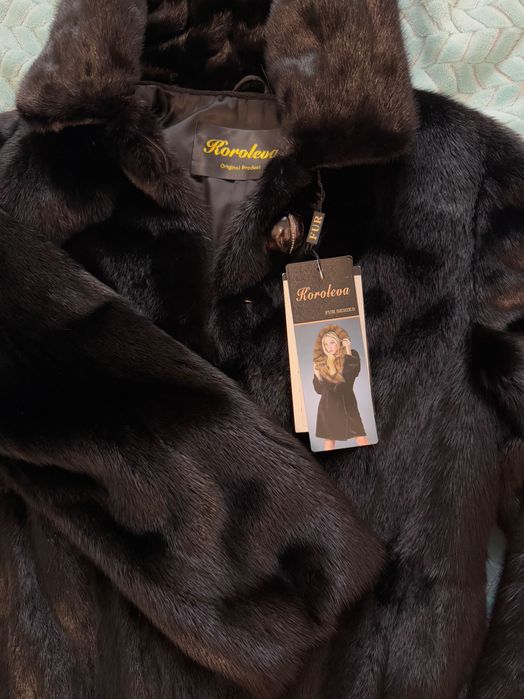 Натуральна Норкова шуба довжина 100 см