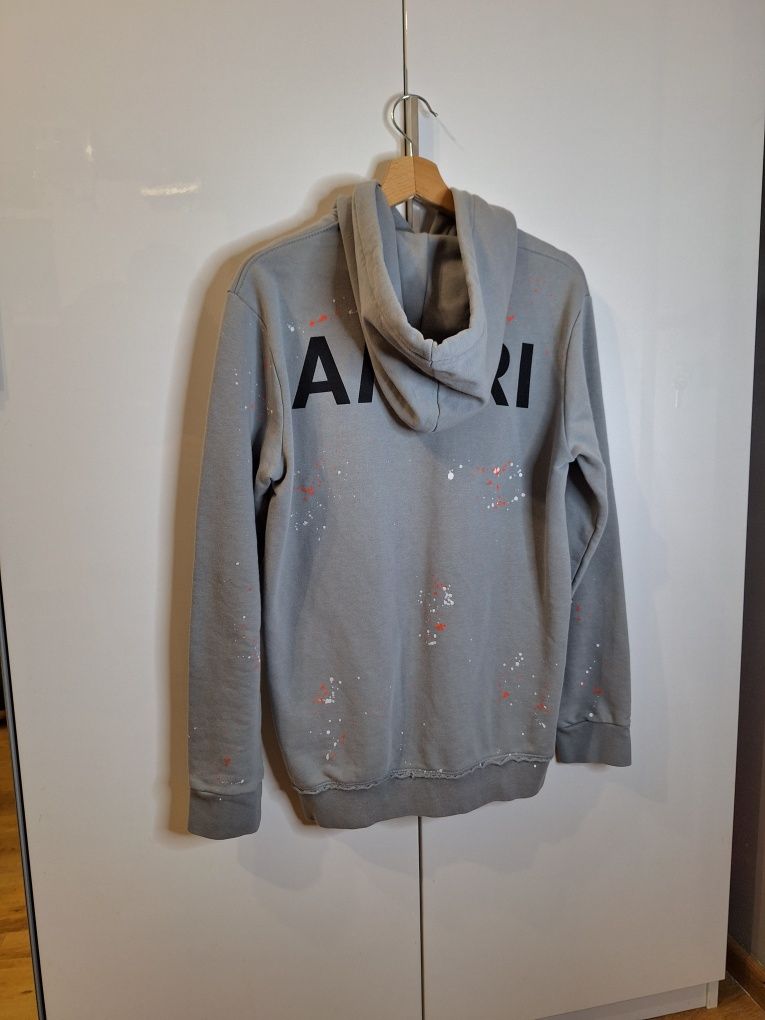 Bluza z kapturem hoodie Amiri szare ciemnoszare luxury premium street