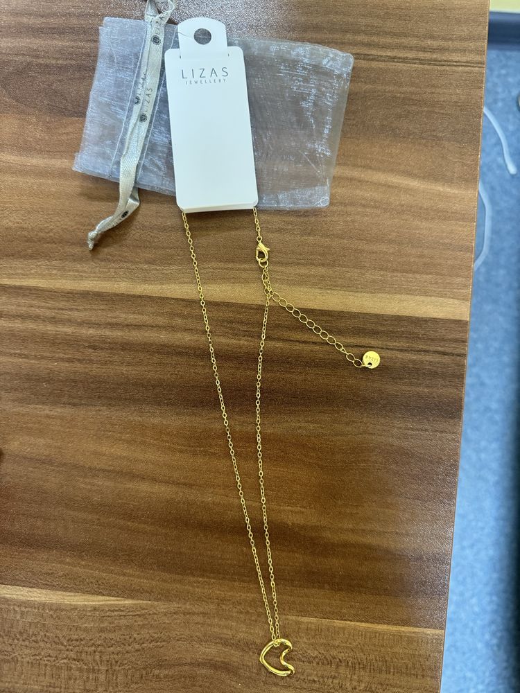 NOWE Lizas JEWELLERY Łańcuch SERCE + prezent Kolczyki NOWE