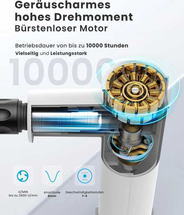 Pistolet do masażu RENPHO Extend | 4 głowice | 5 prędkości