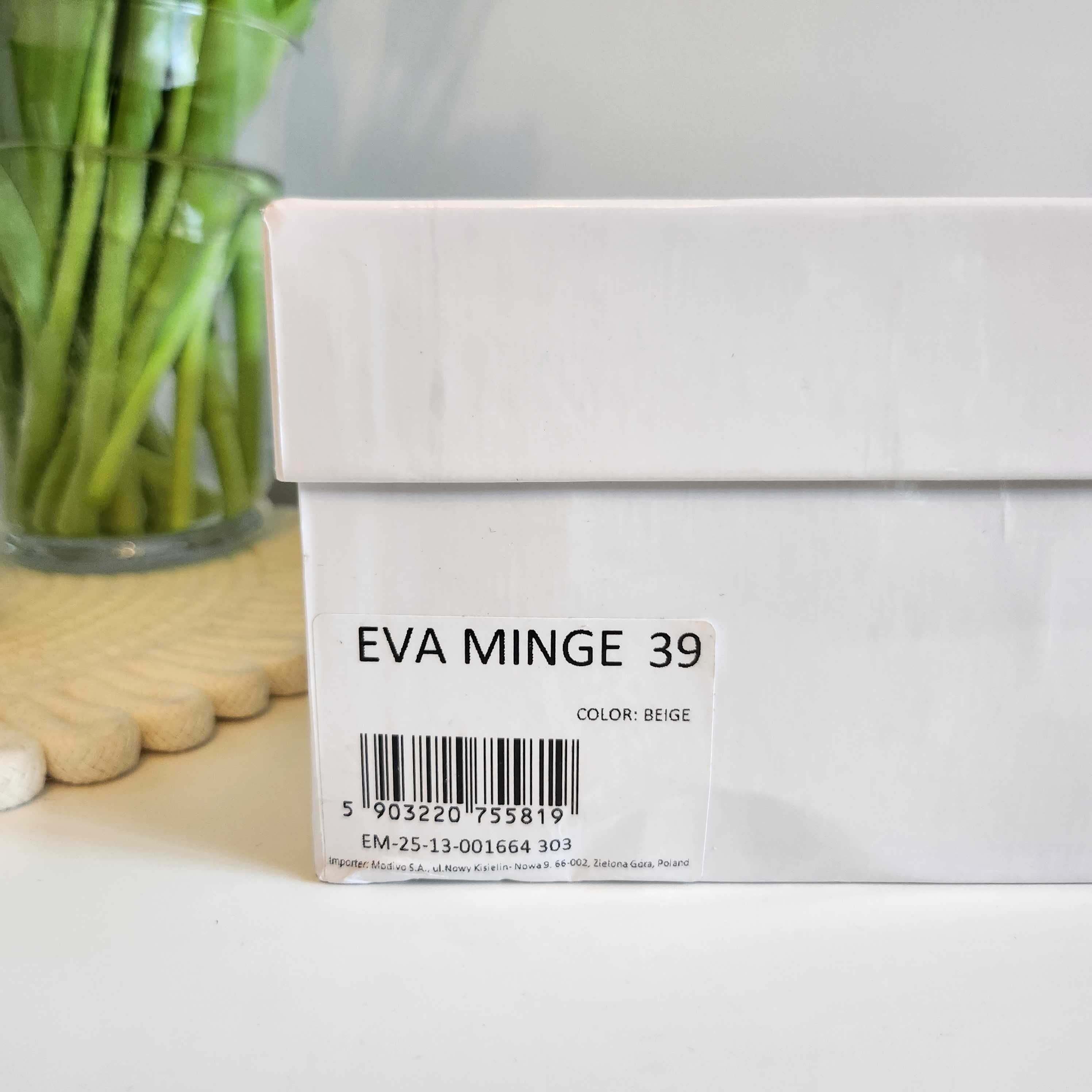 Buty damskie, Sandały Eva Minge, Beige, Beżowe, roz. 39