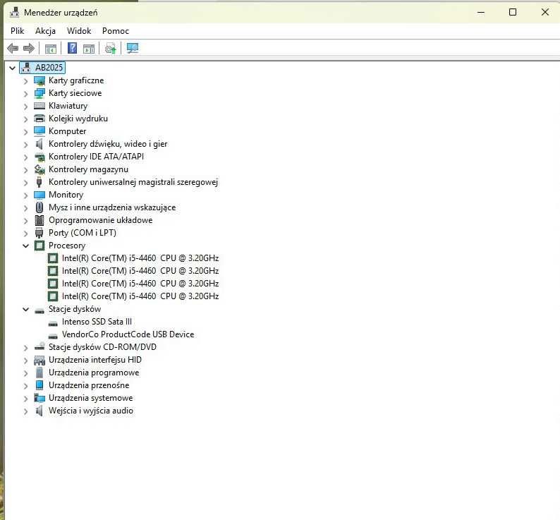 Komputer biurowy i5-4460, 3,2 GHz x 4, nowy dysk SSD. Win 11.