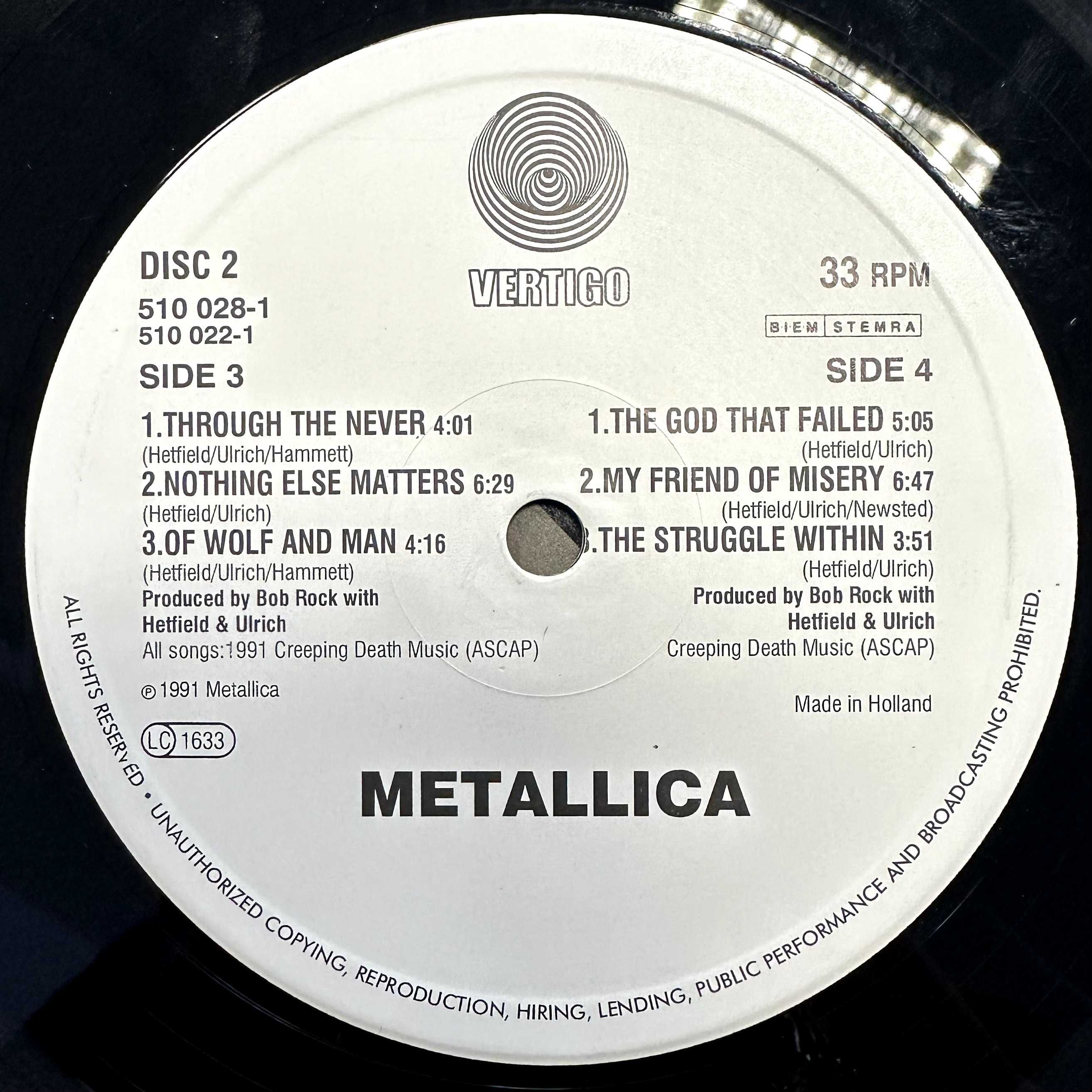 Metallica - Metallica (Vinyl, 1991, Holland)