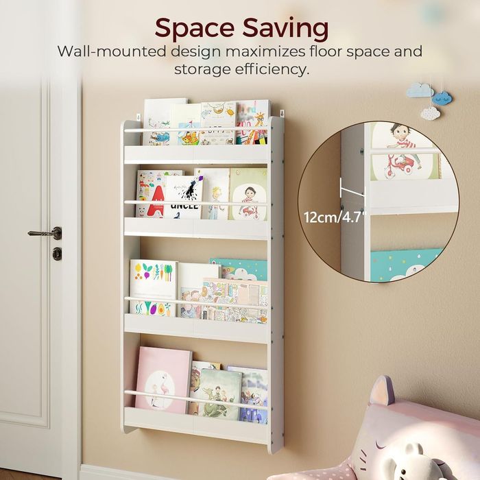 Haus Projekt Biały regał na książki z drewna 57 szer. x 112 wys. cm