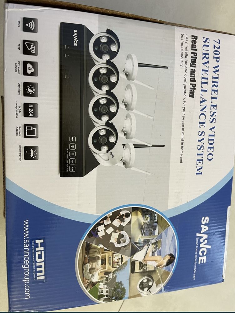 Sannce WiFi 4 szt kamery! Kamery WiFi + Rejestrator 1TB + podgląd tel