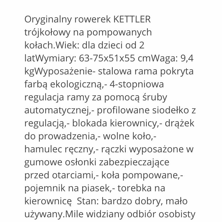 Rowerek Kettler dla dziewczynki