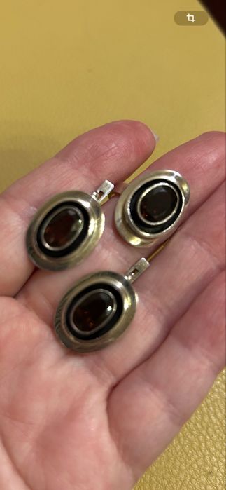 Срібний комплект з гранатом!