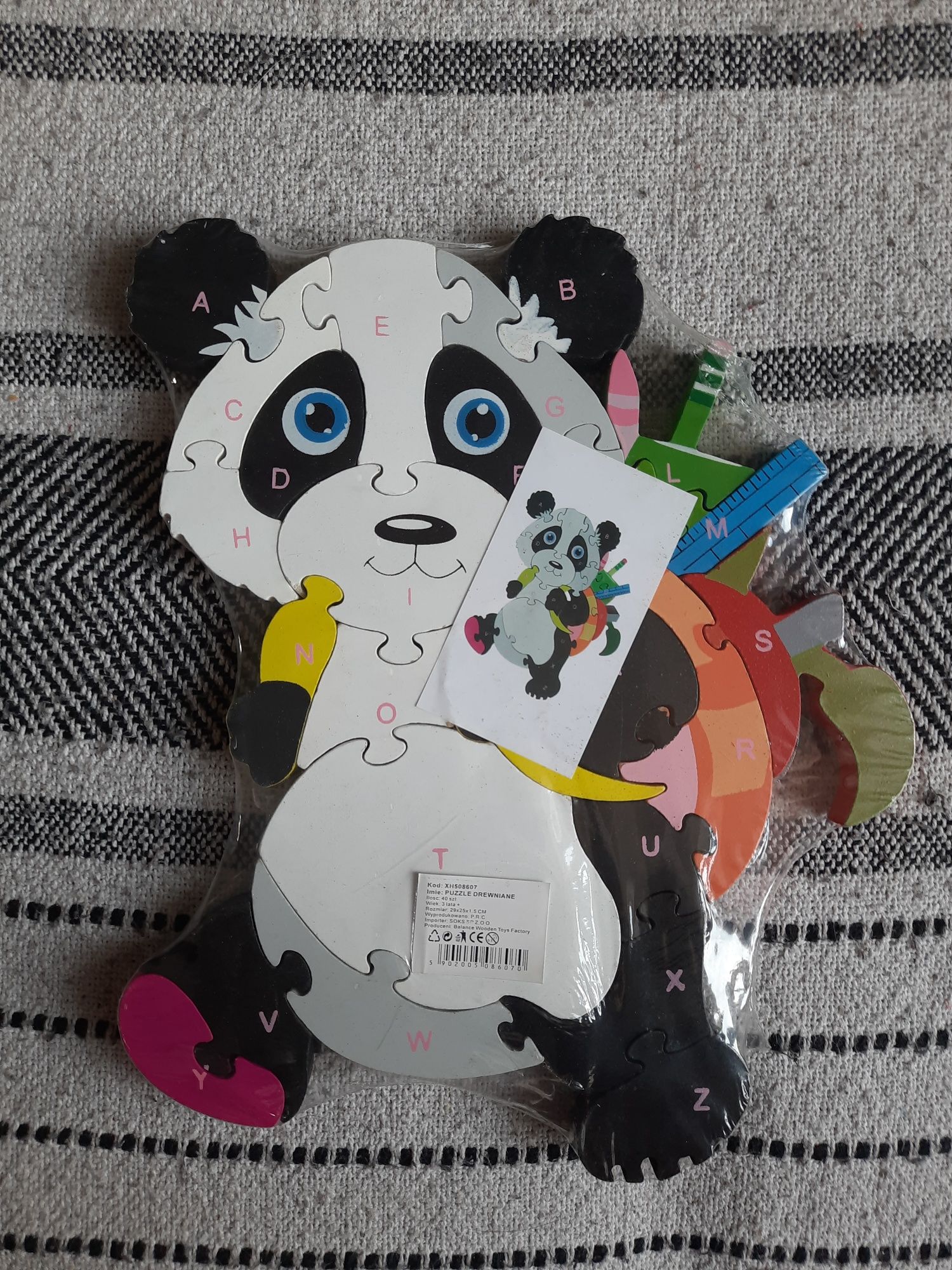 Puzzle drewniane Panda 40 elementów