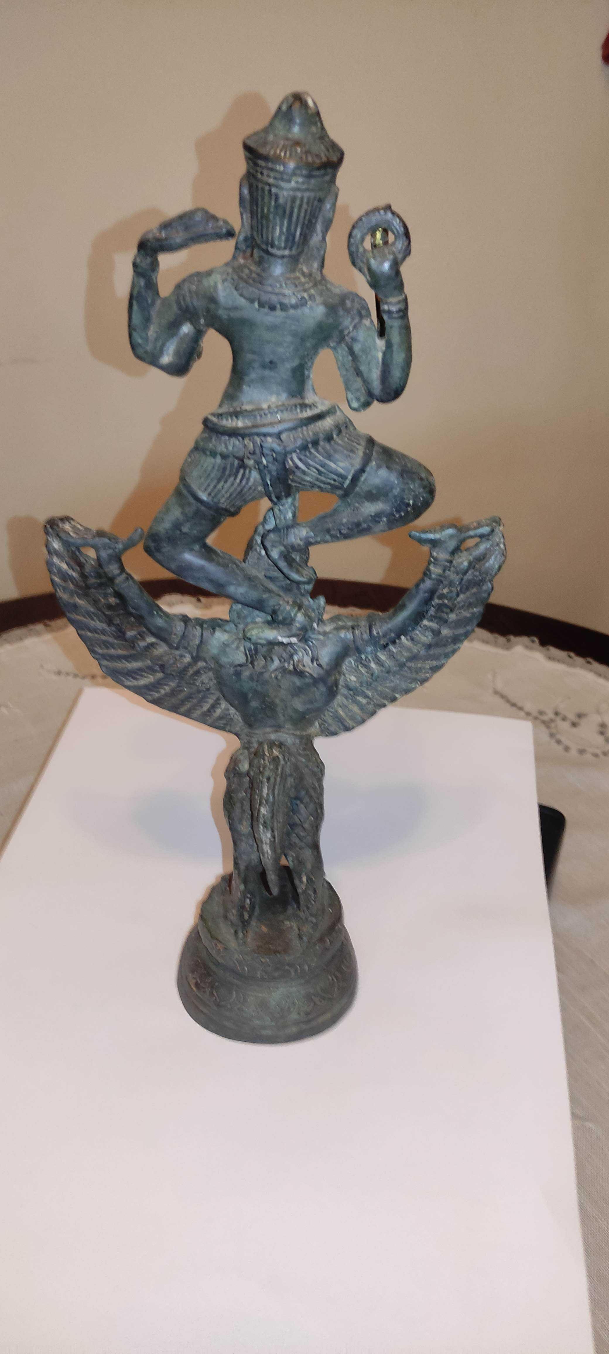Estatueta Deus Vishnu montando Garuda - Imperio Khmer