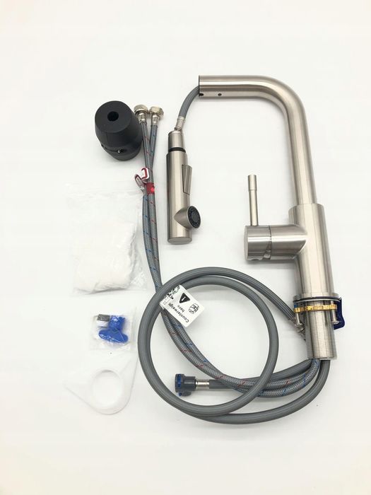 Cecipa Bateria Kuchenna z Wyciąganą Wylewką, Stal Nierdzewna 360°