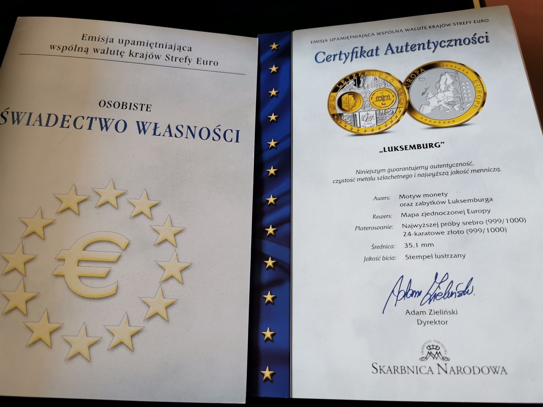 Monety kolekcjonerskie emisja euro platerowanie złoto srebro