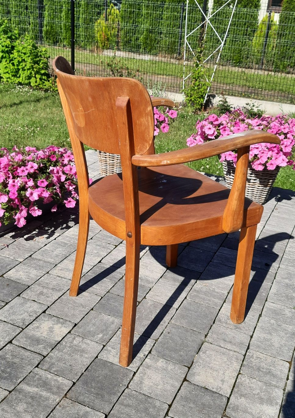 Fotel, krzesło Thonet, vintage, PRL, drewno i gięta sklejka.