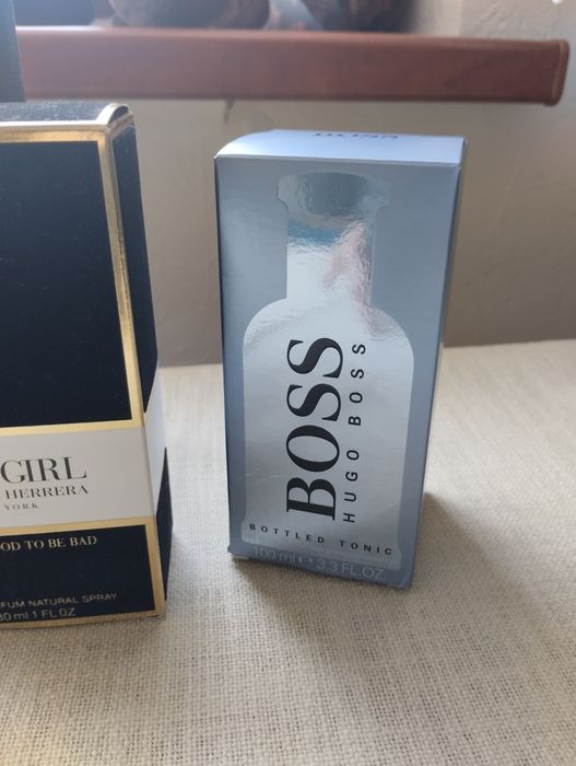 Flakony po perfumach, kartoniki, herrera, Boss, Armani