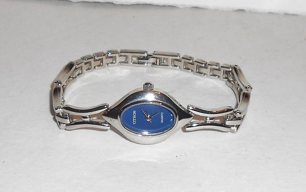 Citron Quartz Ladies Oval Shaped Blue Dial Wrist Watch