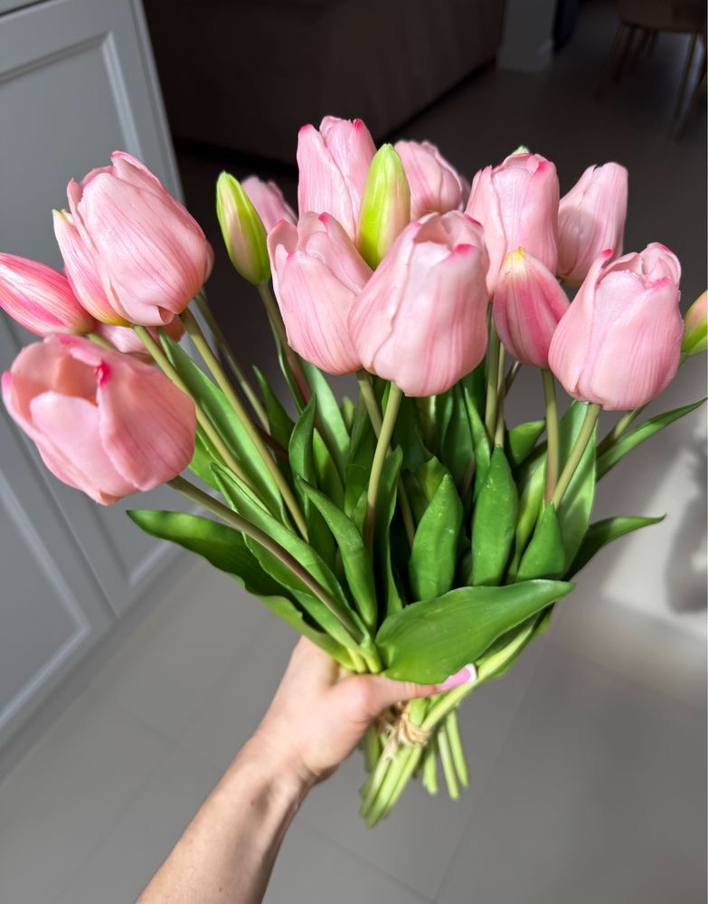 Bukiet tulipanów 5 pęczków tulipany silikonowe różowe home&you