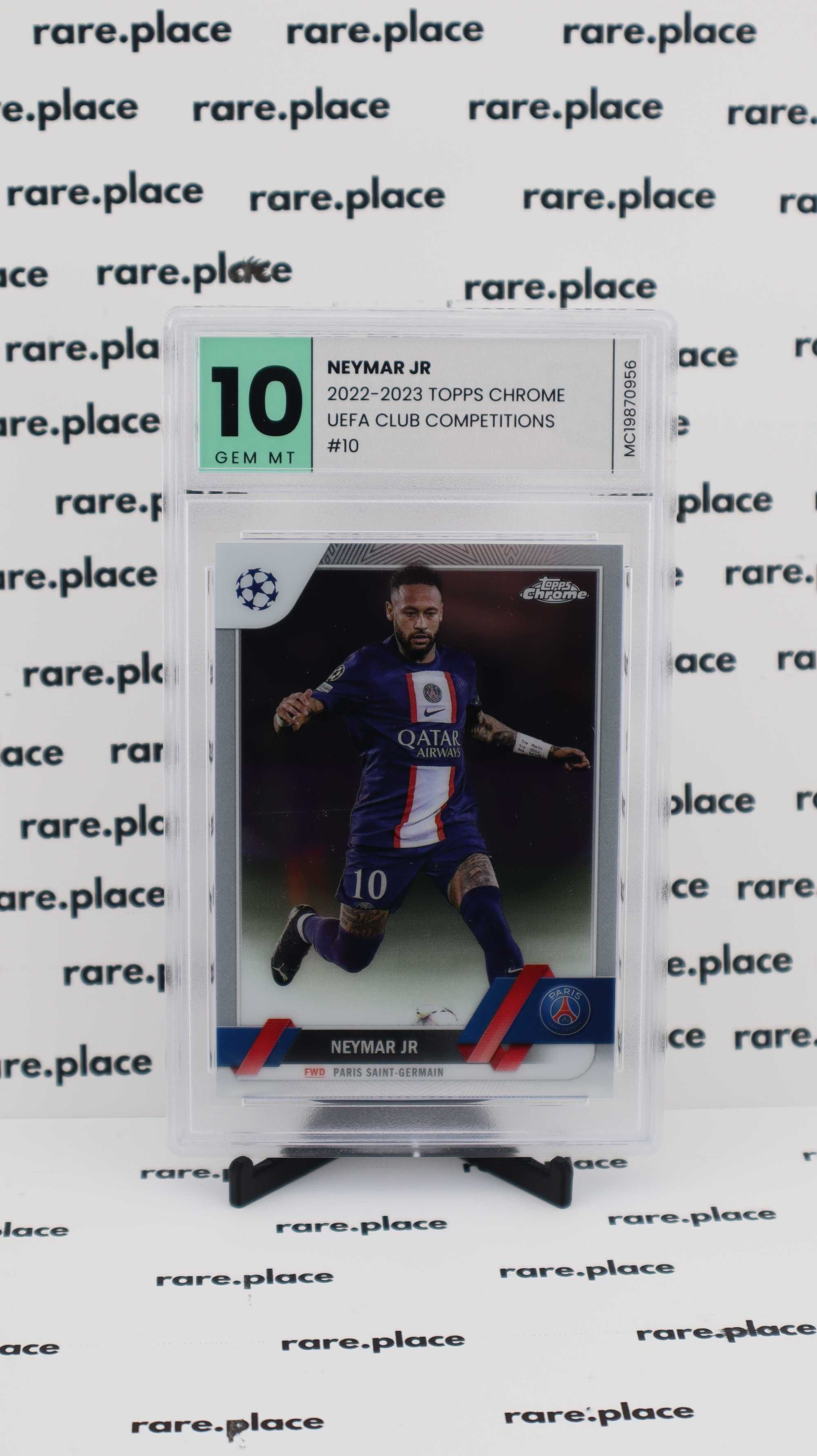 2022-23 TOPPS CHROME NEYMAR JR UEFA CLUB COMPETITIONS GEM MINT 10