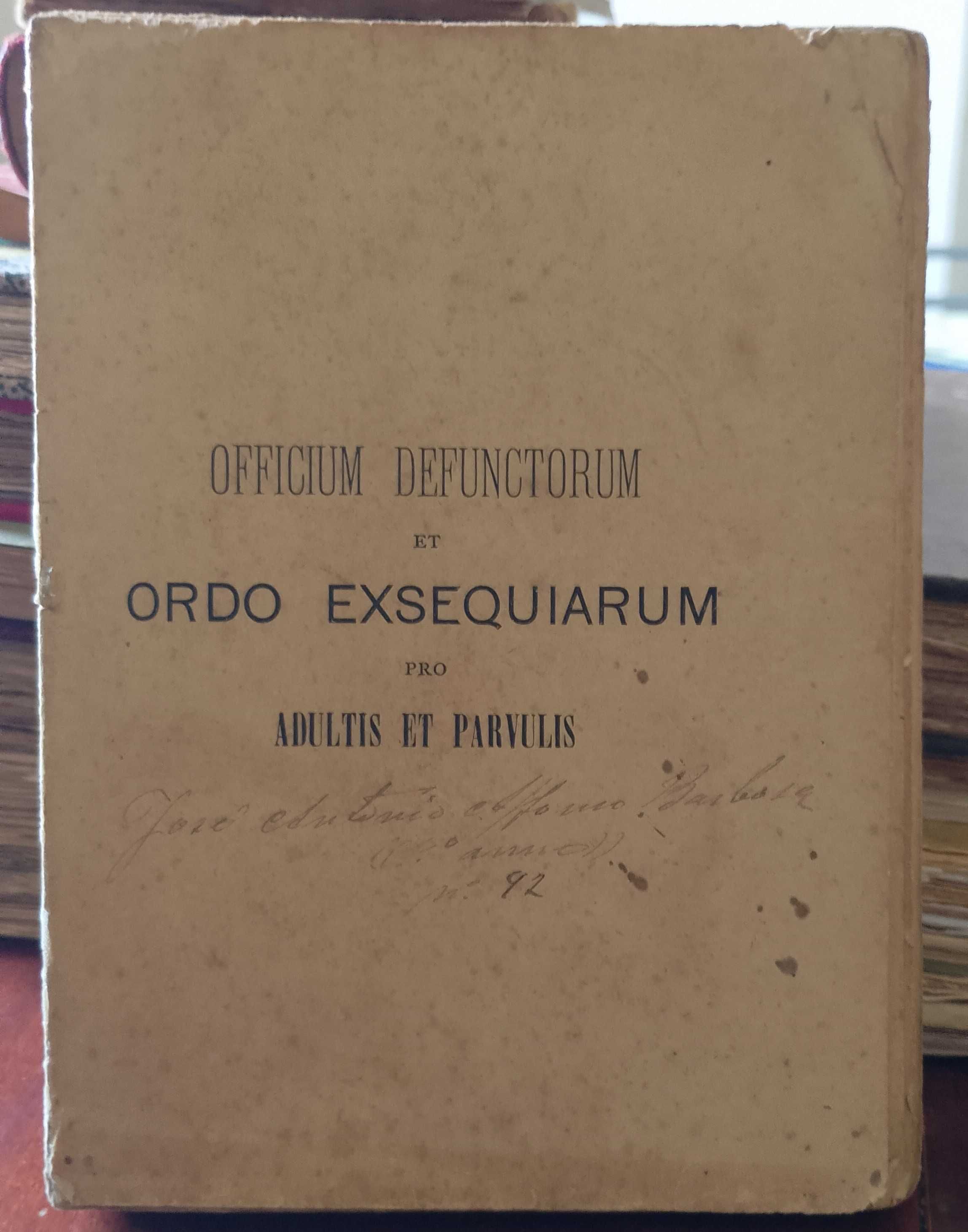 Livro Oficial dos Mortos e Ordem Funeral 1898 Latim