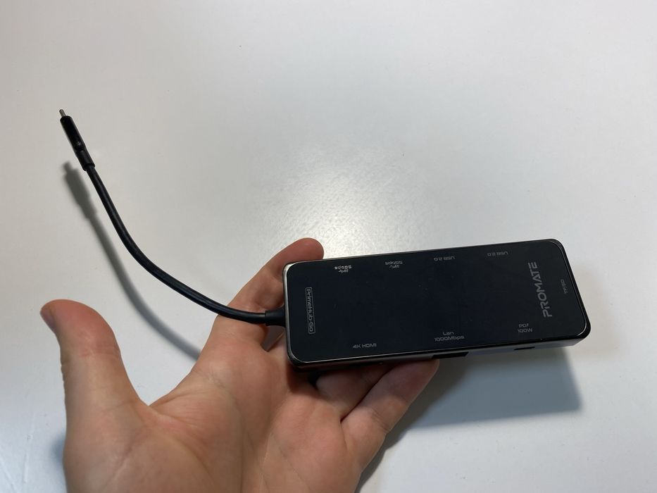 Usb-c хаб promate 9 in 1 з ethernet 1 гігабіт