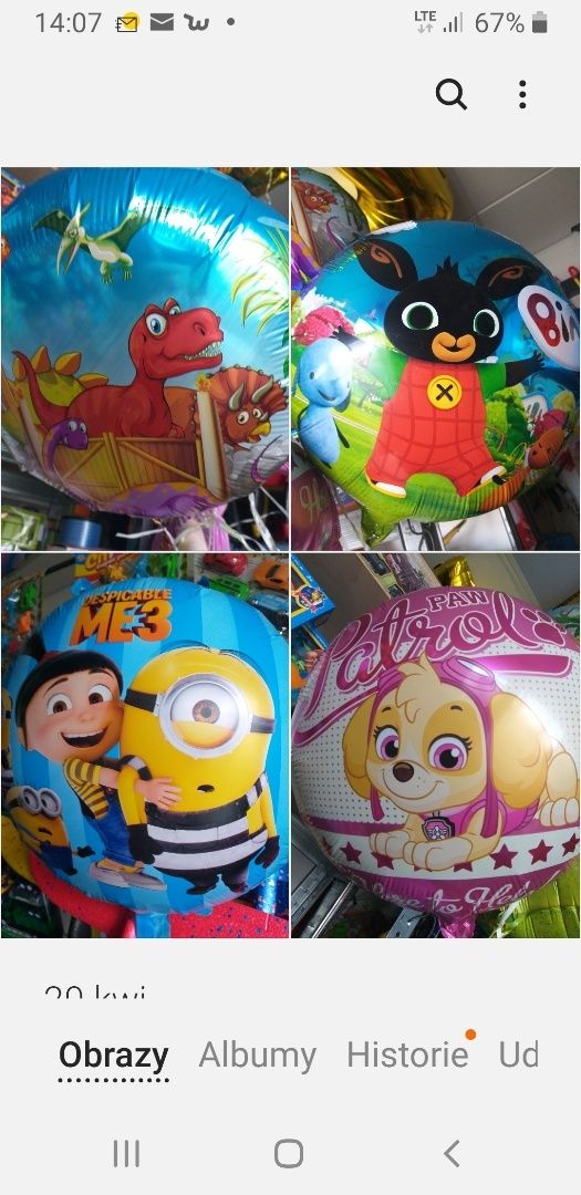 Balony na hel i zabawki