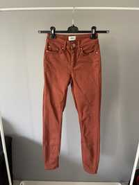 Spodnie rurki bordowe rdzawe xs/32 only