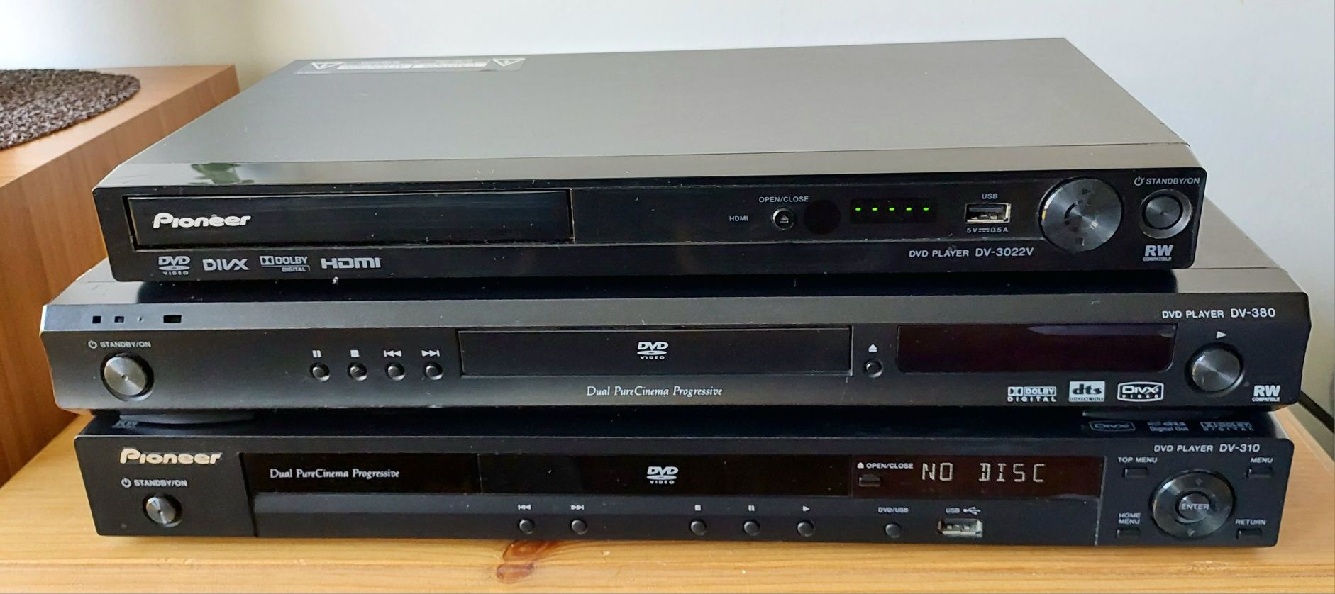 Pioneer 3 x DVD DV-380, DV-310, DV-3022V