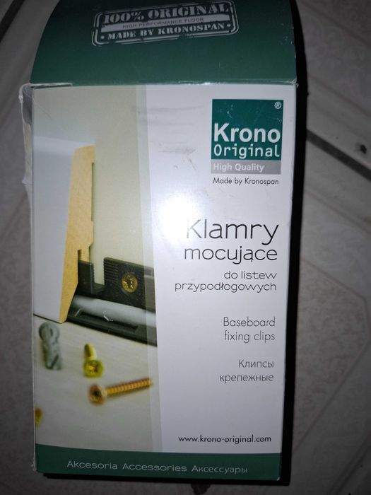 Klamry mocujące do listew przypodłogowych krono