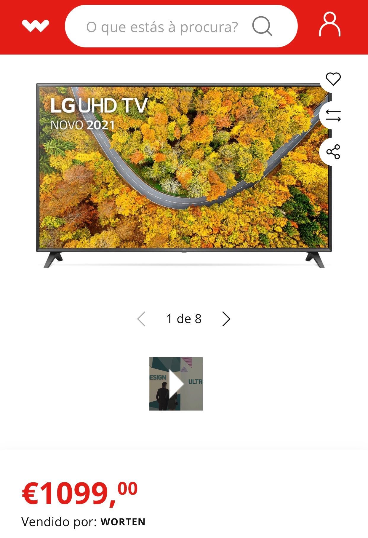 Tv LG com 2metros “75” polegadas