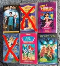 Kasety VHS Disney Mała Syrenka, Zakochany Kundel, Harry Potter lata 90