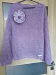 Sweterek hand made kid silk. Naturalny moher.. Rozmiar s/m