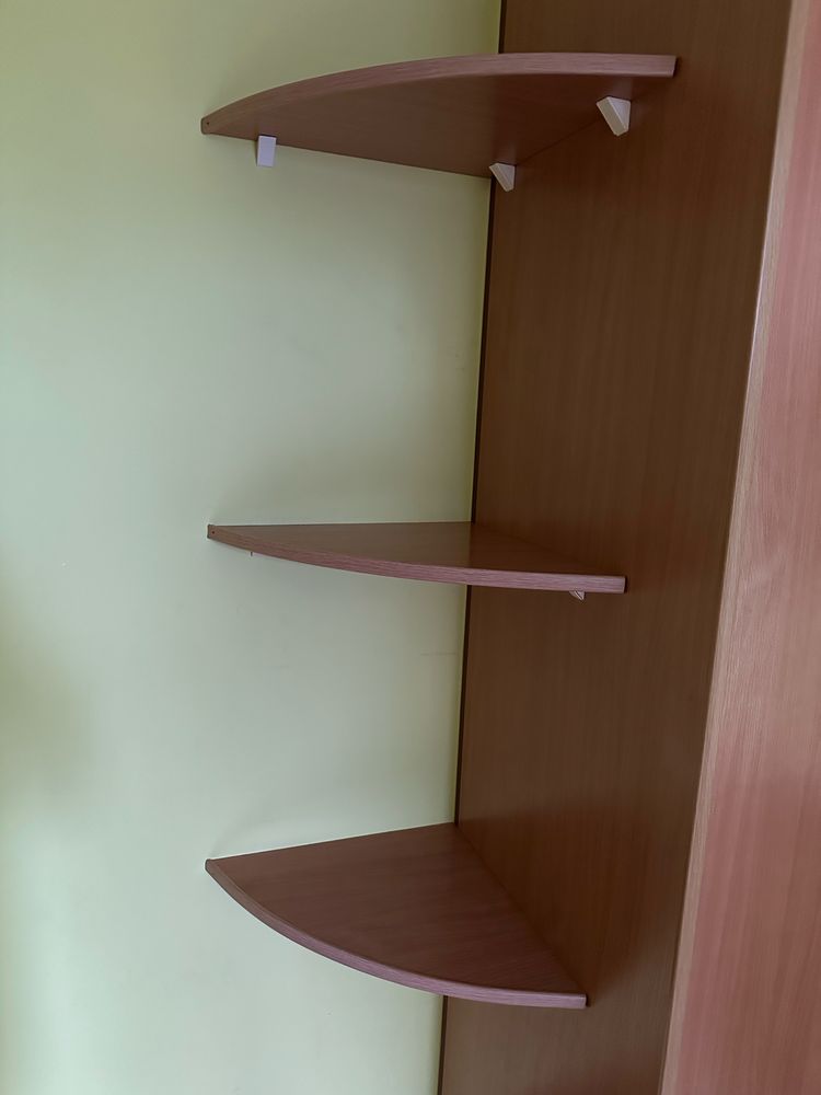 Półki narożne z drewna 3 sztuki - komplet.