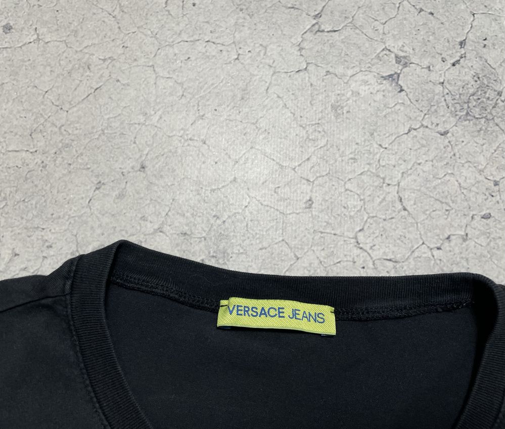 Мужская Футболка Versace Jeans С Большим Лого Оригинал L-XL Черная
