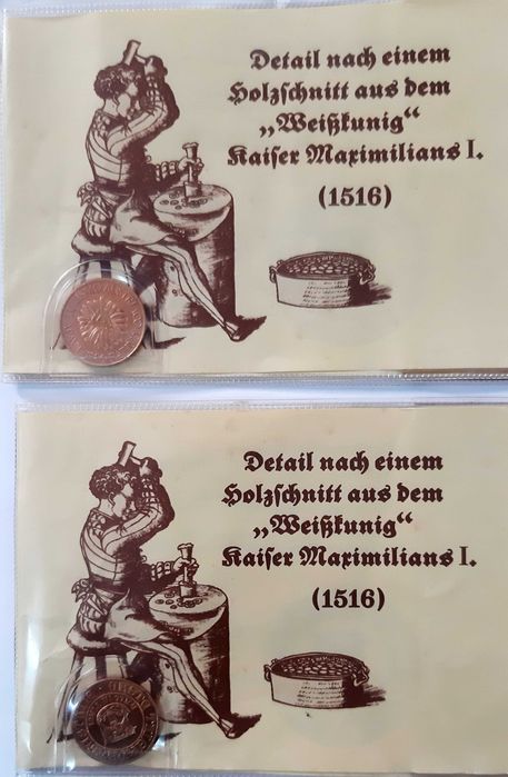 2 Moedas Medalhas Cobre 1984 – 1000 exemplares – fabricada no Tirol