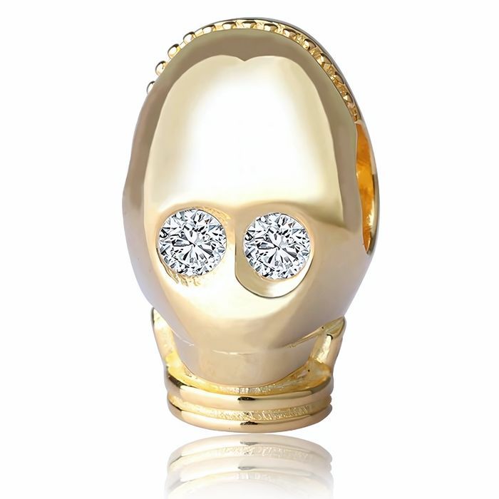 Pozłacany Srebrny Wiszący Charms Do Pandora Robot Srebro 925 Charm240