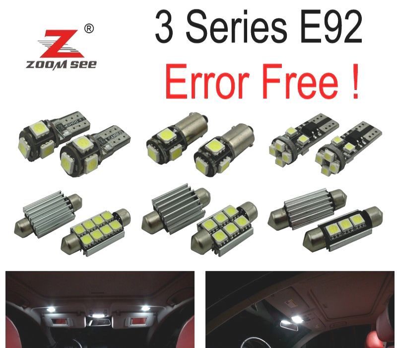 KIT COMPLETO DE 21 LÂMPADAS LED INTERIOR PARA BMW SERIE 3 E92 COUPE M GTS 316I 318I 320D 320D XDRIV
