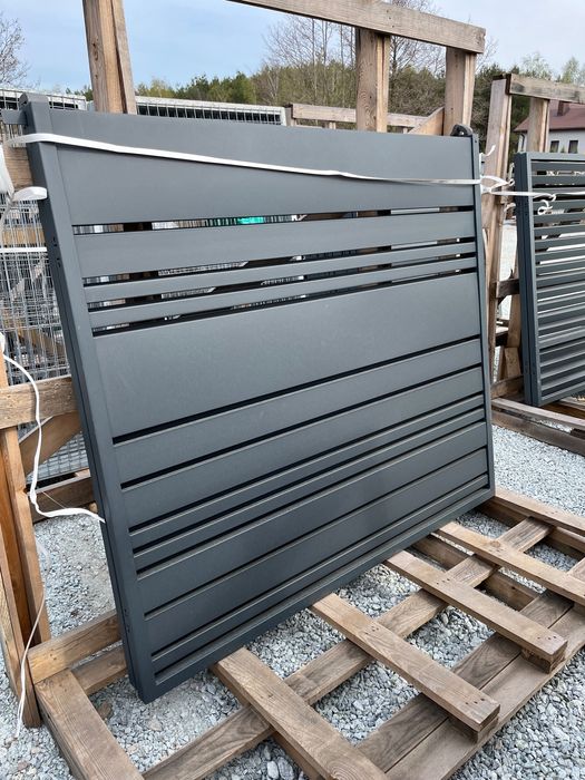 Brama Dwuskrzydłowa palisadowa + FURTKA 1,5h, 4m ANTRACYT ,PROMOCJA
