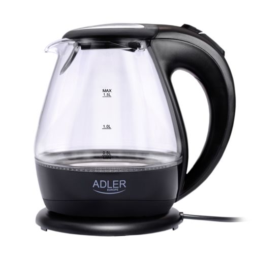 Czajnik elektryczny Adler AD1224 1,5L szklany czarny