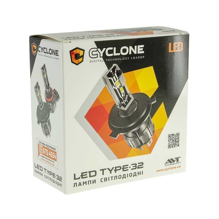 Комплект LED ламп CYCLONE TYPE 32 H7 15W 6000K 4800Lm  (пара)