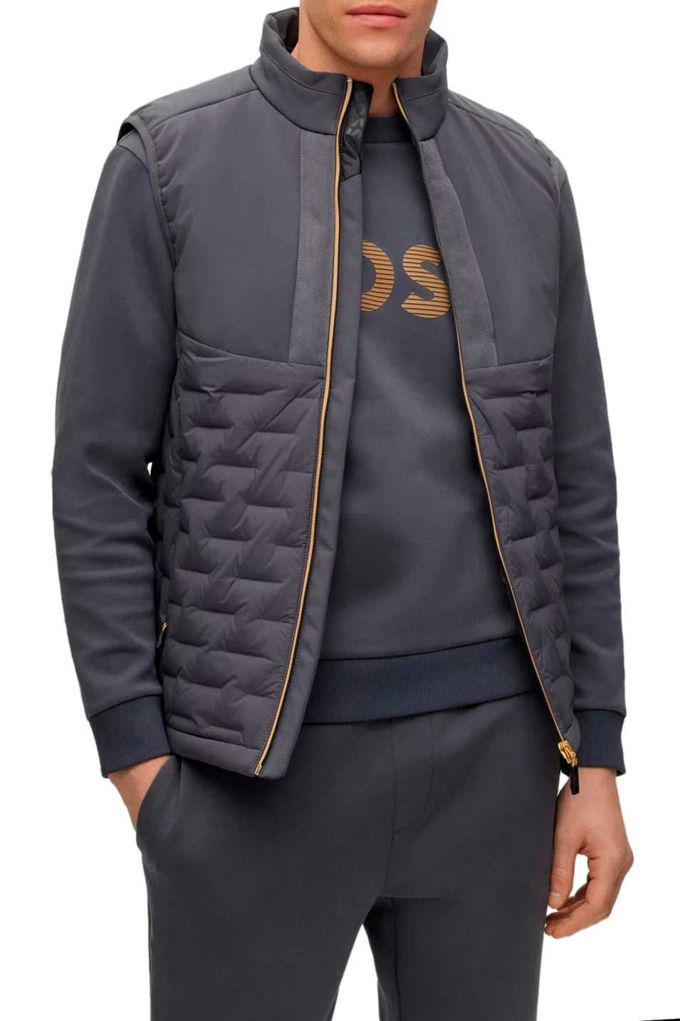 HUGO BOSS puchowy bezrękawnik kamizelka GREY