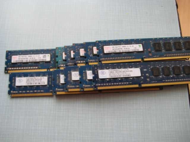 Pamięć RAM 26 GB PC3-10600U 8x Hynix 5x Nanya=13 sztuk cena za całość.