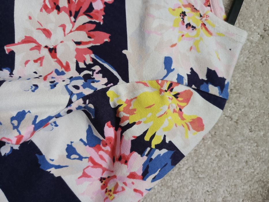 Bluzka Joules w paski z kwiatowym motywem, 100% bawełna, 38 M