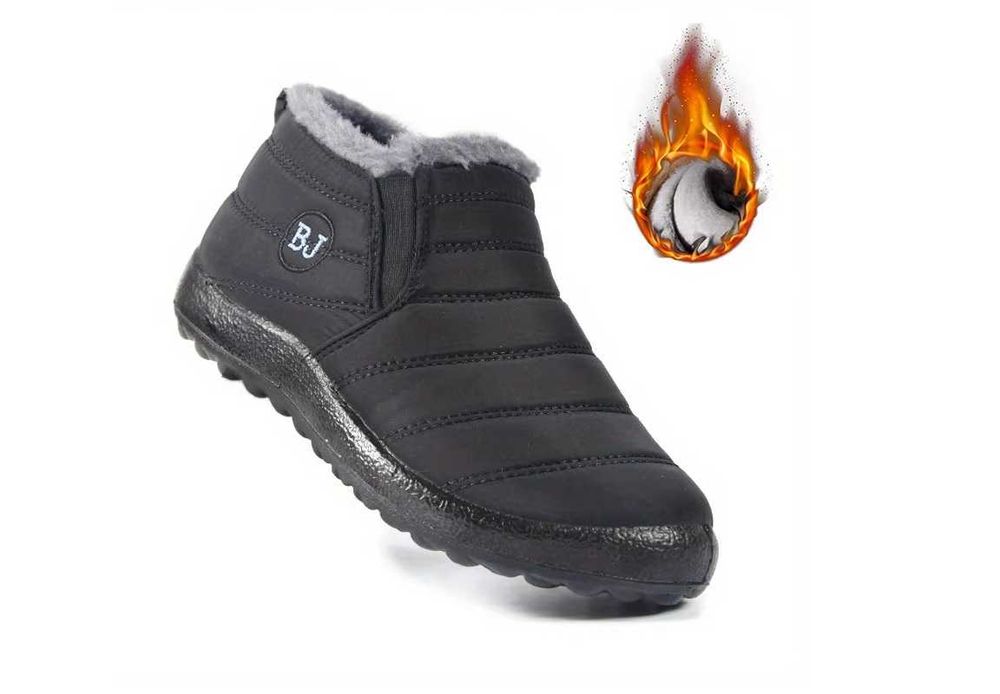 damskie buty zimowe ocieplane czarne nowe/42