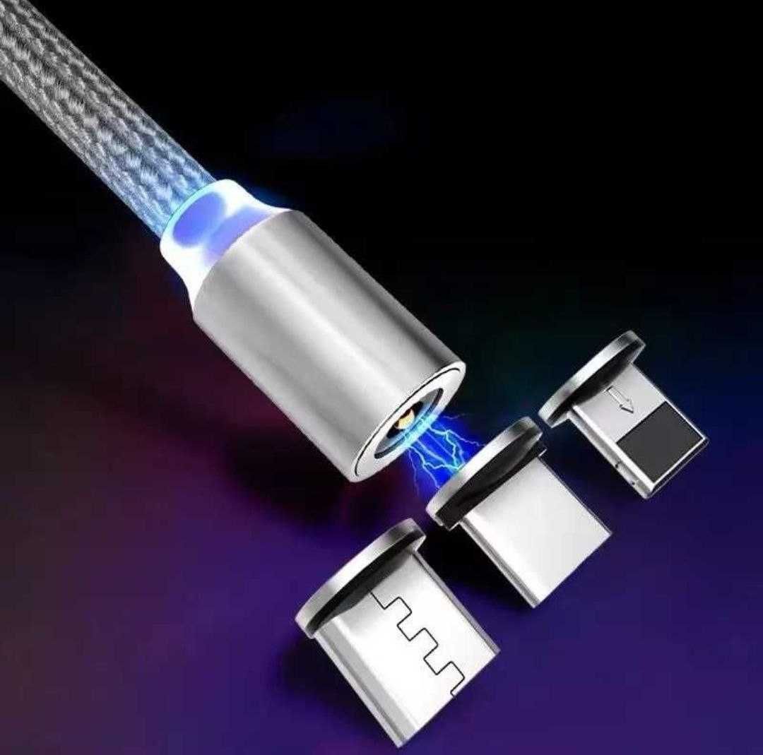 3 в 1 магнитный USB кабель! Iphone/Android. Lightning/TypeC/MicroUSB