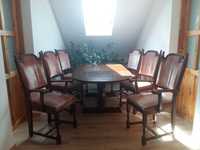 Owalny stół 160x100 krzesła 6 sztuk