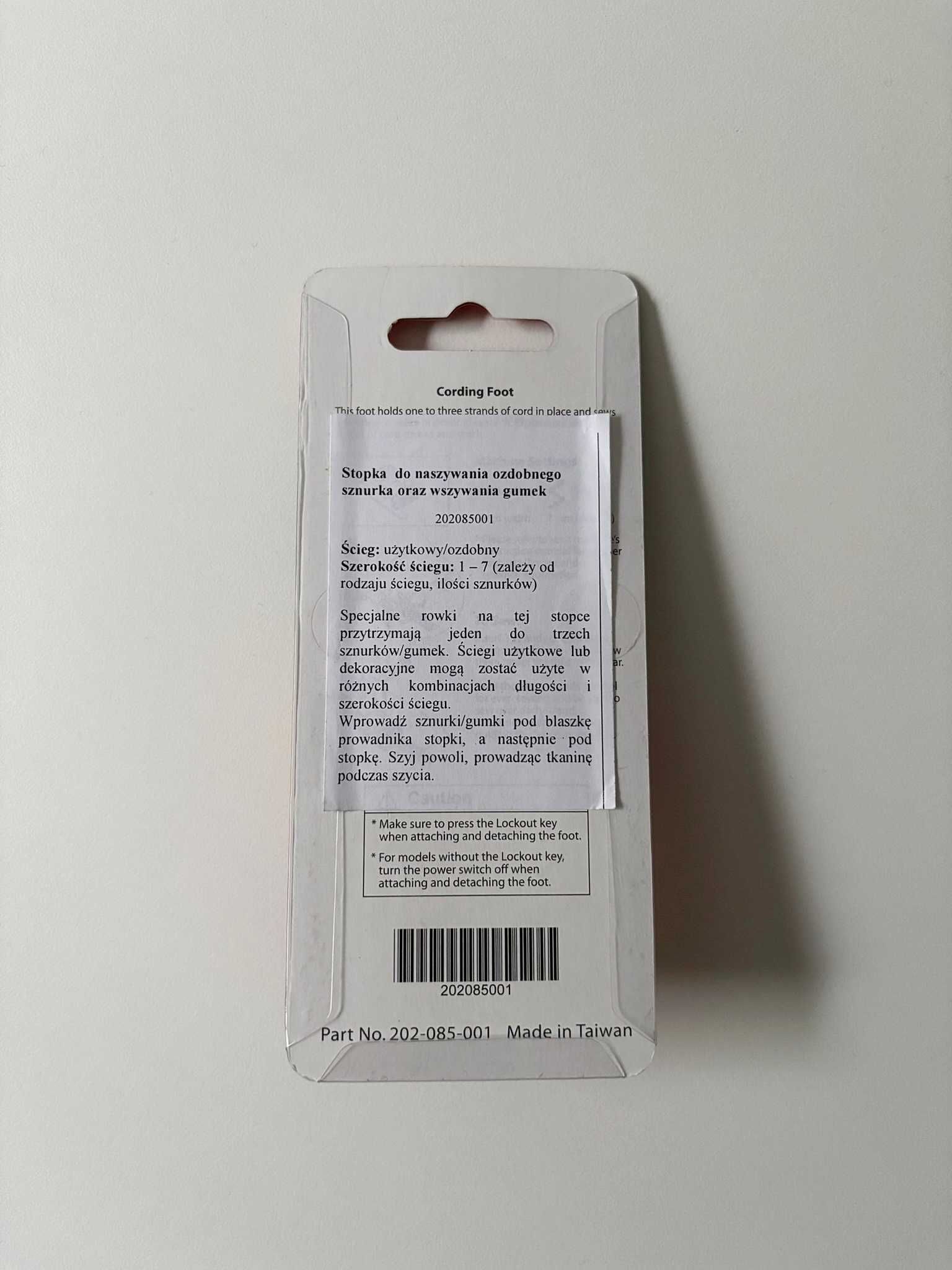Janome stopka do naszywania ozdobnego sznurka (rotacyjny 9 mm)