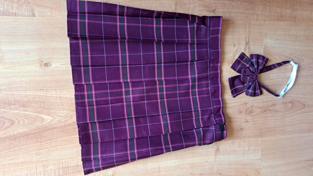 Cosplay,  koreańska spódniczka Pas 78 cm  w kratkę  plisowana